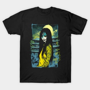 Kuchisake Onna at a japanese temple horror design T-Shirt